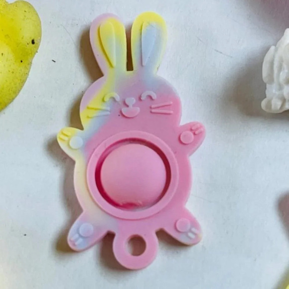 Assorted Rubber Kids Toy Bright Color Pink Yellow Chick Star Bunny Rabbit Moon - Picture 4 of 14